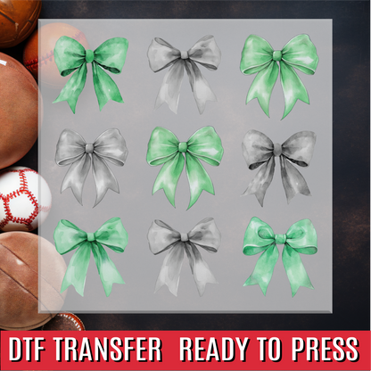 Green Grey Coquette DTF Transfer