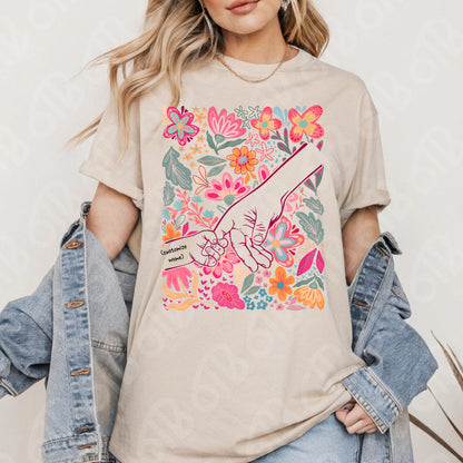 Mom and Child Holding Hands with Customization DTF Transfer