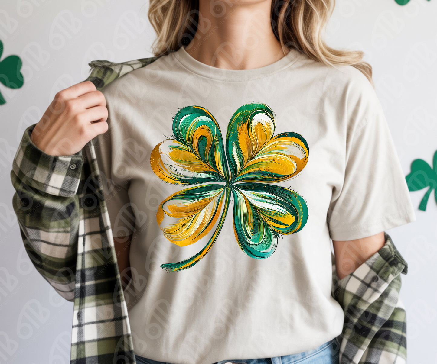 Hand Painted Shamrock DTF Transfer