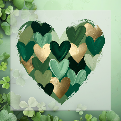 Hand Painted St. Patrick's Day Heart DTF Transfer