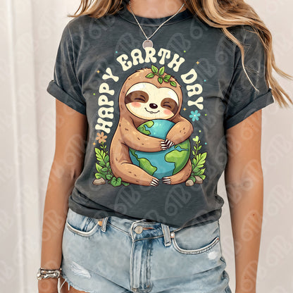 Happy Earth Day Sloth DTF Transfer