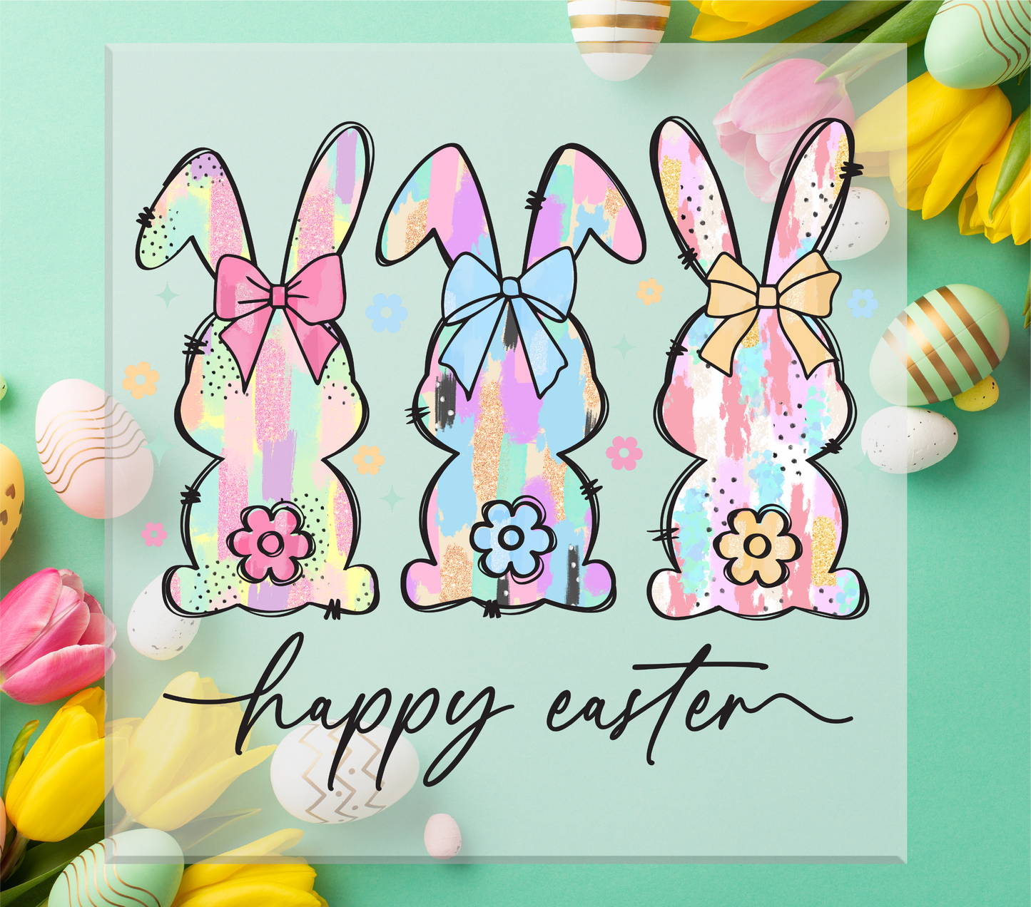 Happy Easter Bunny Trio DTF Transfer