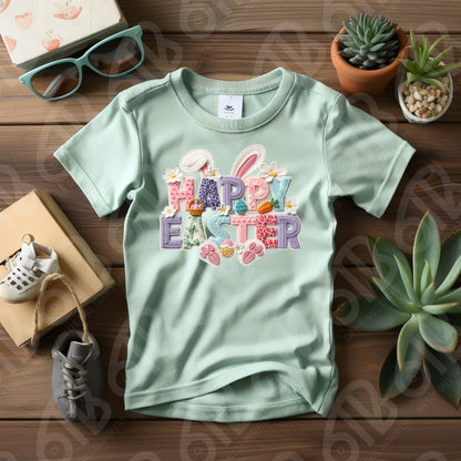 Happy Easter Faux Yarn DTF Transfer