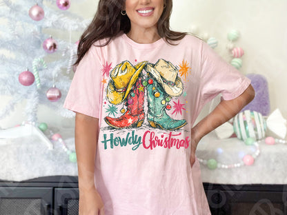 Howdy Christmas Boots DTF Transfer