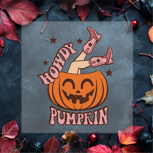 Howdy Pumpkin Cowgirl DTF Transfer