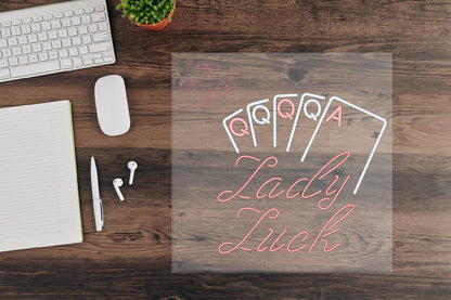 Lady Luck Neon DTF Transfer