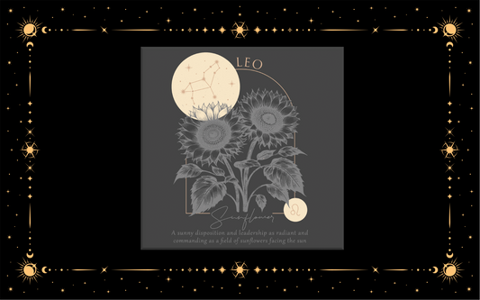 Leo Zodiac Flowers DTF Transfer