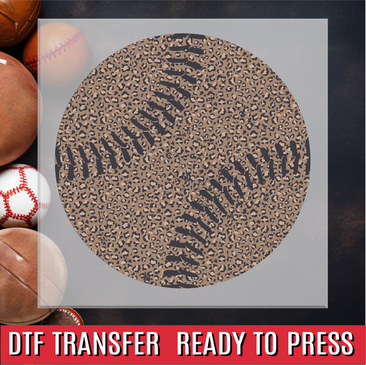 Leopard Print Baseball DTF Transfer