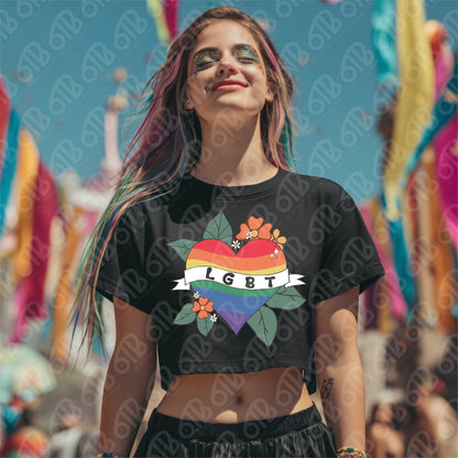 LGBT Floral Heart Traditional DTF Transfer