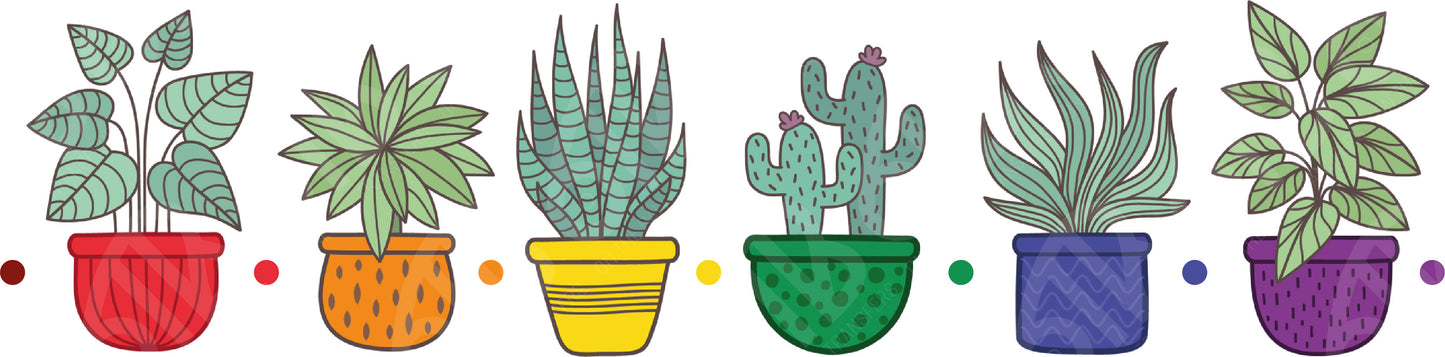 Subtle LGBTQ Pride Flower Pots DTF Transfer