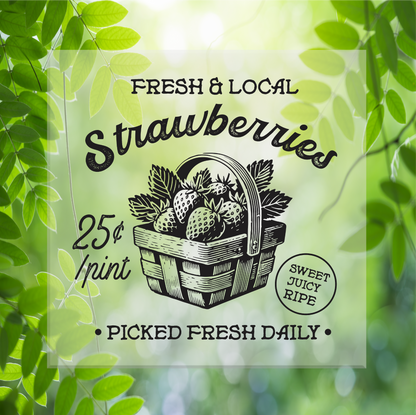 Fresh Strawberries DTF Transfer