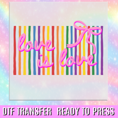 Love Is Love Preppy Stripes DTF Transfer