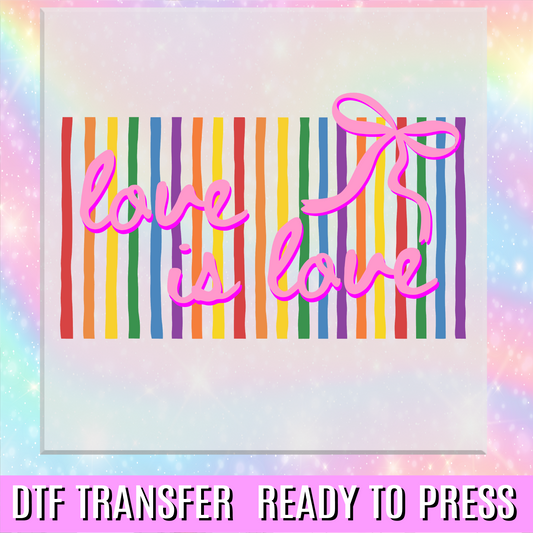 Love Is Love Preppy Stripes DTF Transfer