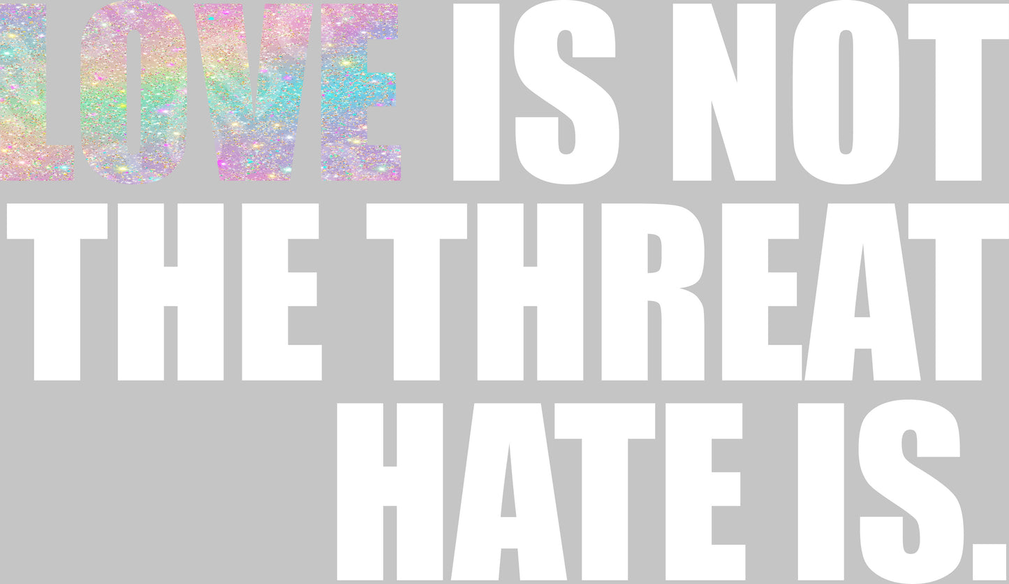 Love is Not The Threat Hate Is DTF Transfer