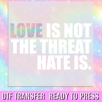 Love is Not The Threat Hate Is DTF Transfer