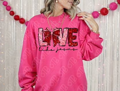 Love Like Jesus Faux Sequins DTF Transfer