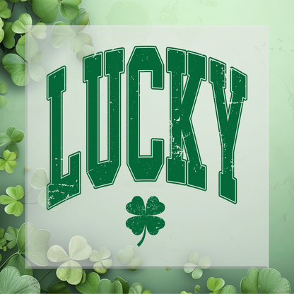 Lucky Distressed Shamrock DTF Transfer