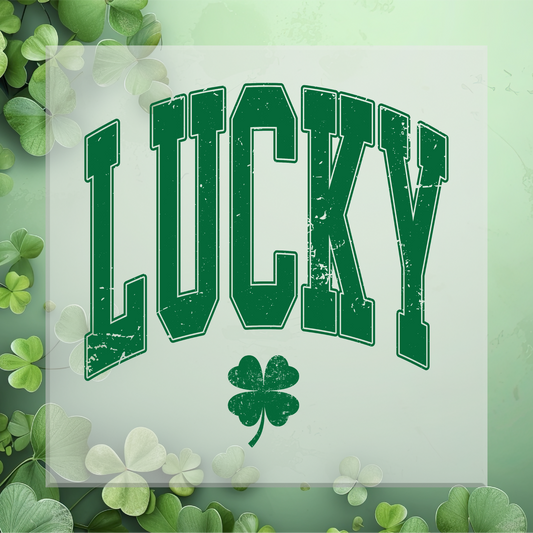 Lucky Distressed Shamrock DTF Transfer