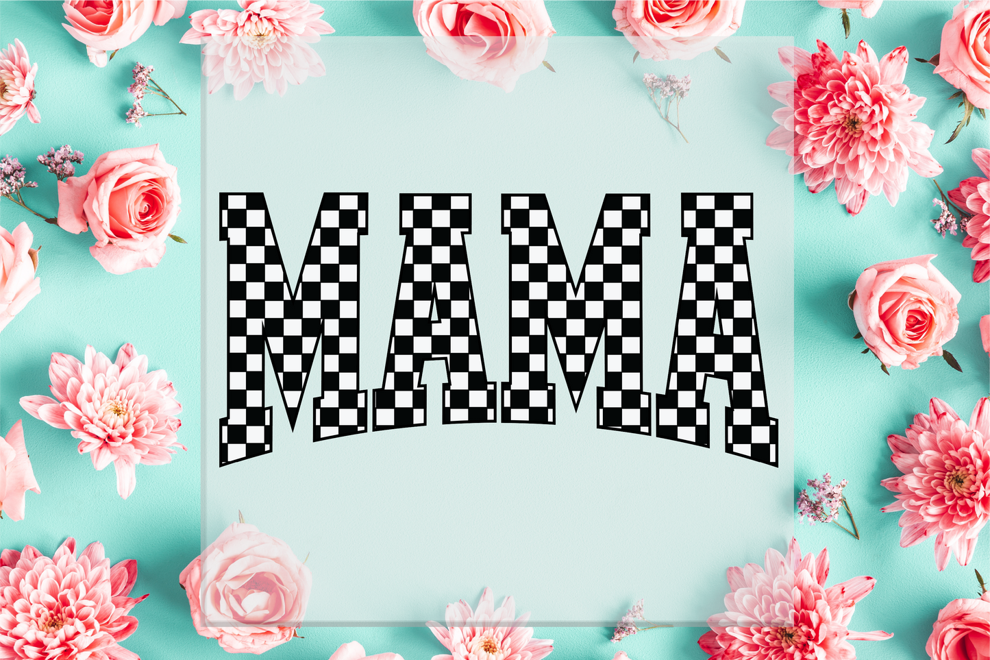 Mama Checkered Print DTF Transfer
