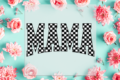 Mama Checkered Print DTF Transfer