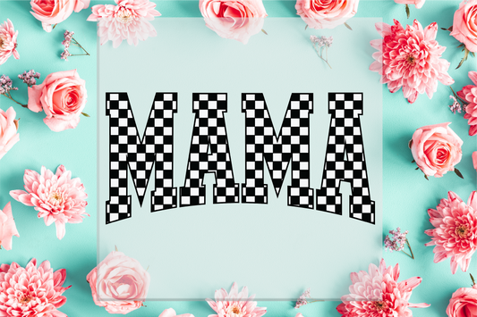 Mama Checkered Print DTF Transfer