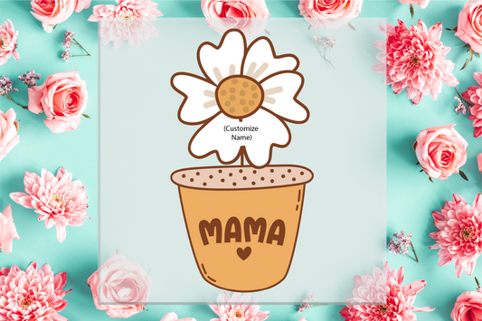 Mama Flower Pot with Custom Names DTF Transfer