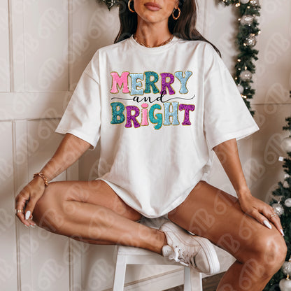 Merry and Bright DTF Transfer