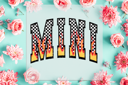 Mini Checkered and Flames DTF Transfer
