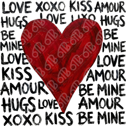 Painted Hearts DTF Transfer