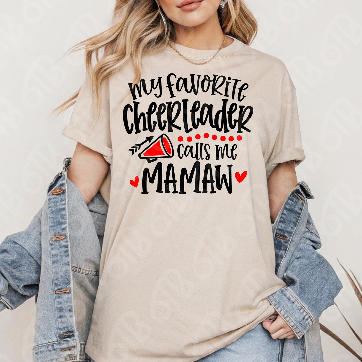 My Favorite Cheerleader Calls Me Mamaw DTF Transfer