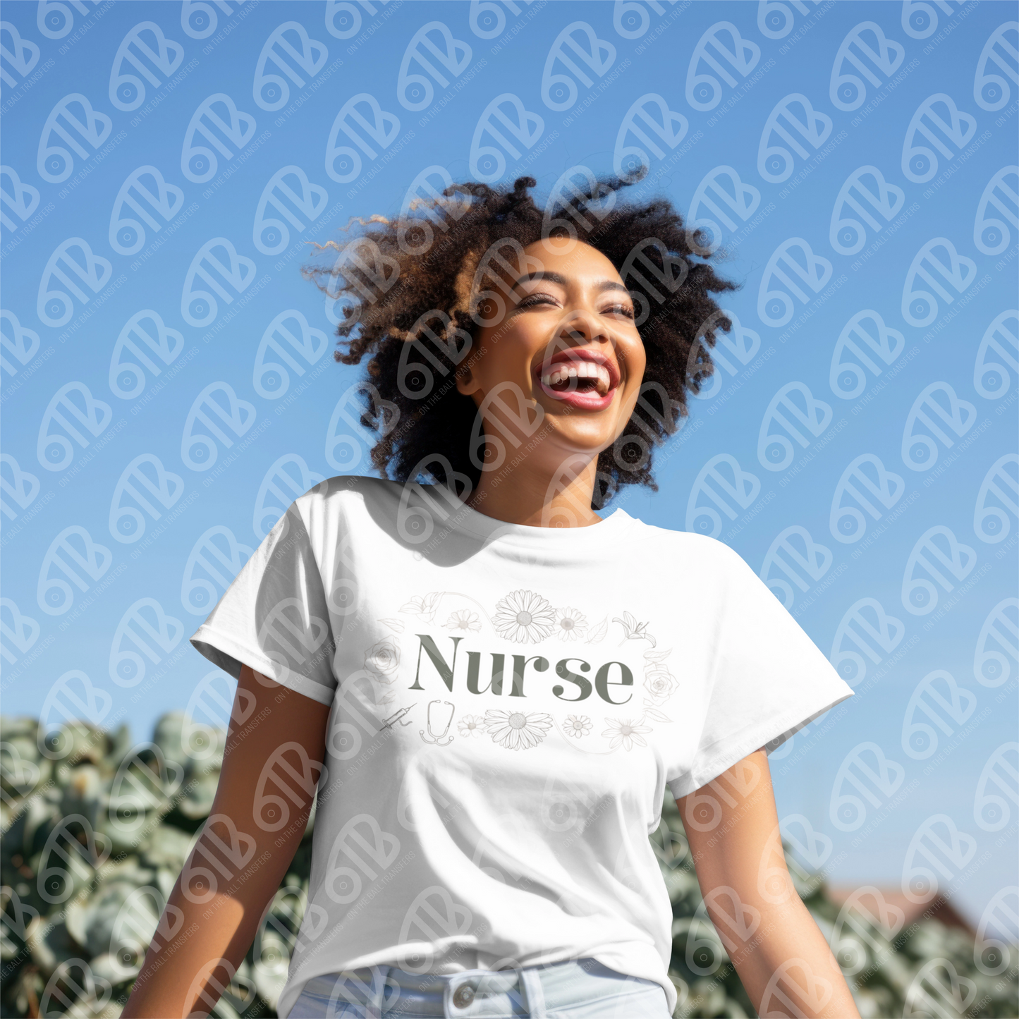 Nurse Floral Sublimation Transfers