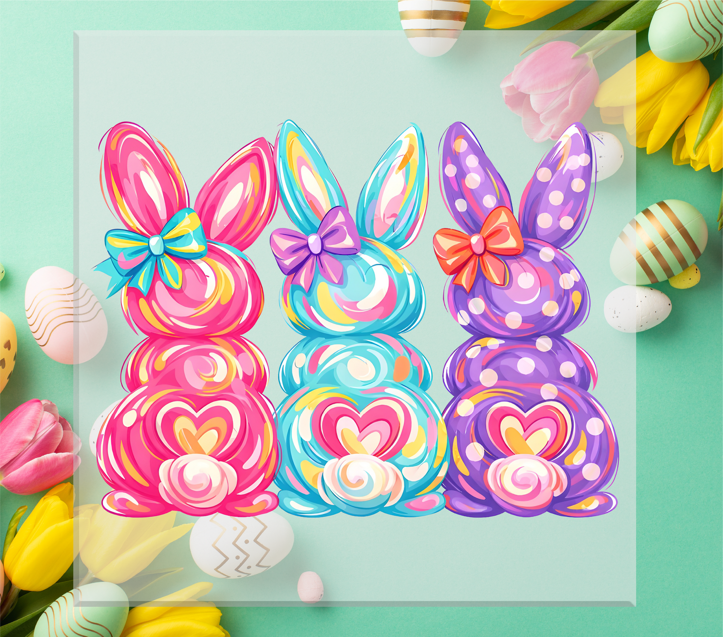 Preppy Bunny Trio DTF Transfer