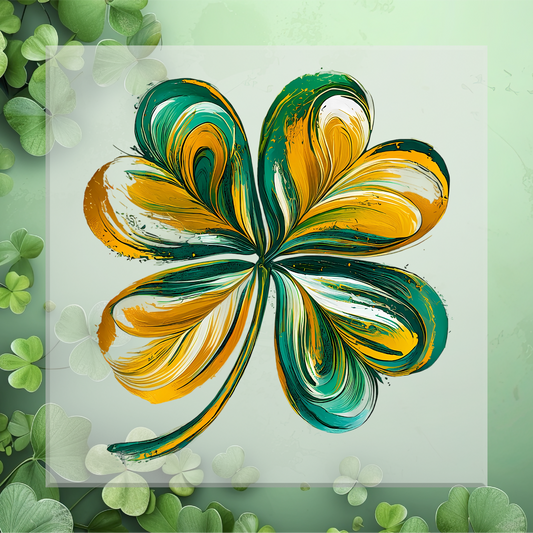 Hand Painted Shamrock DTF Transfer