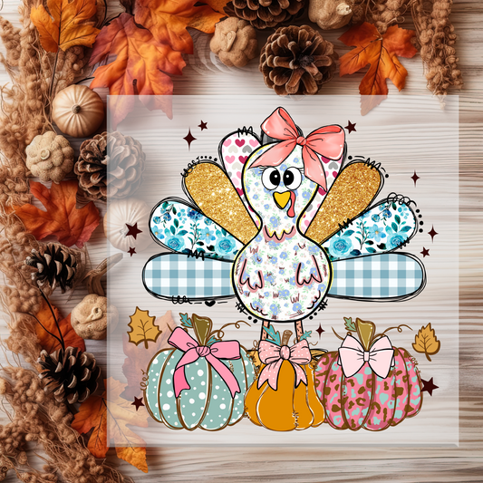 Cute Patchwork turkey DTF Transfer