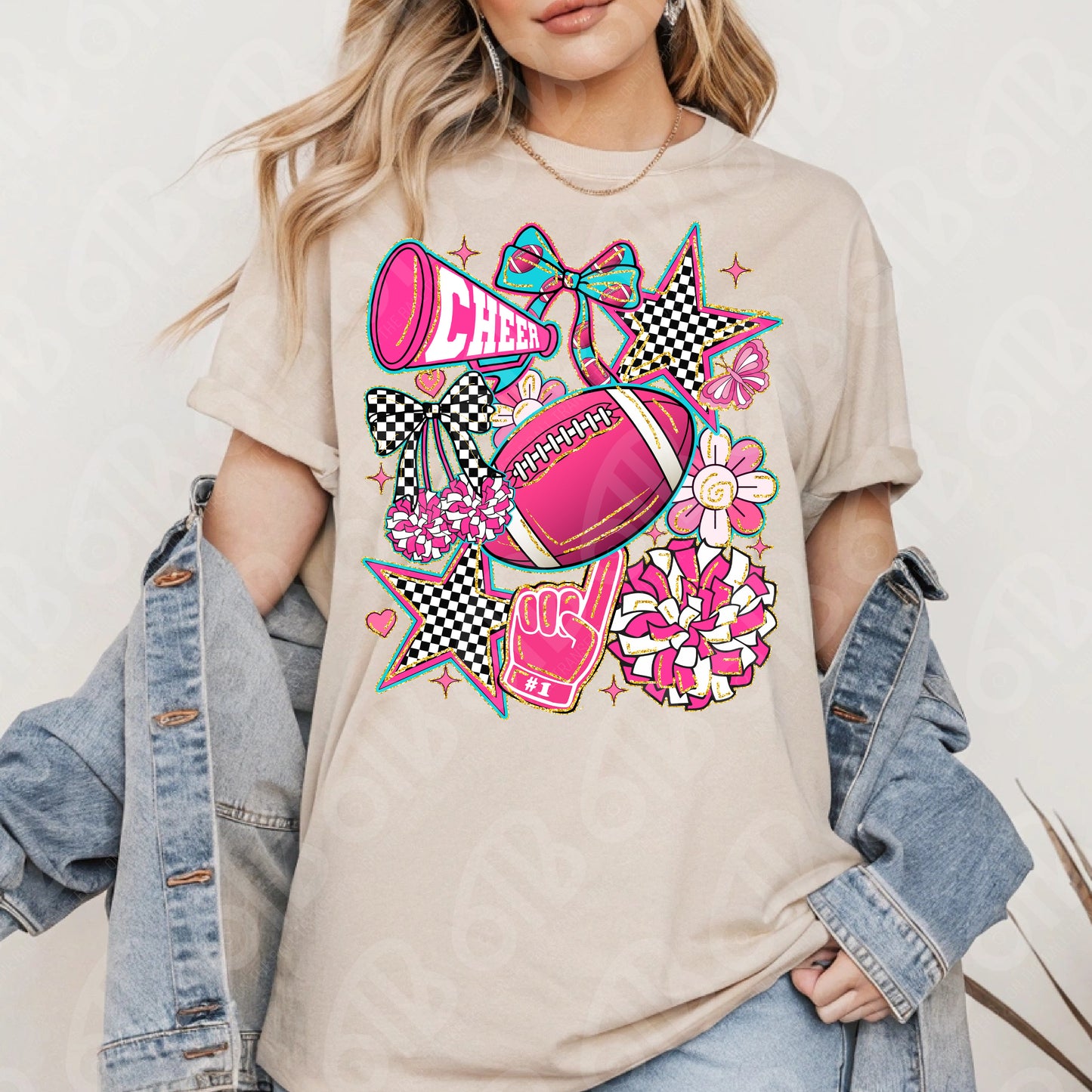 Cheer Coquette Retro Collage DTF Transfer