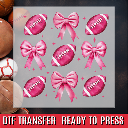 Pink Football Coquette DTF Transfer