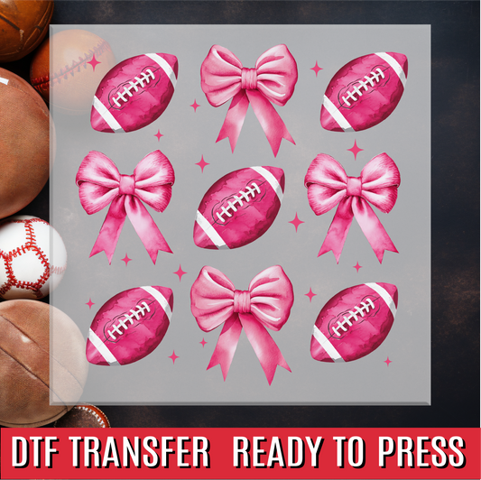 Pink Football Coquette DTF Transfer