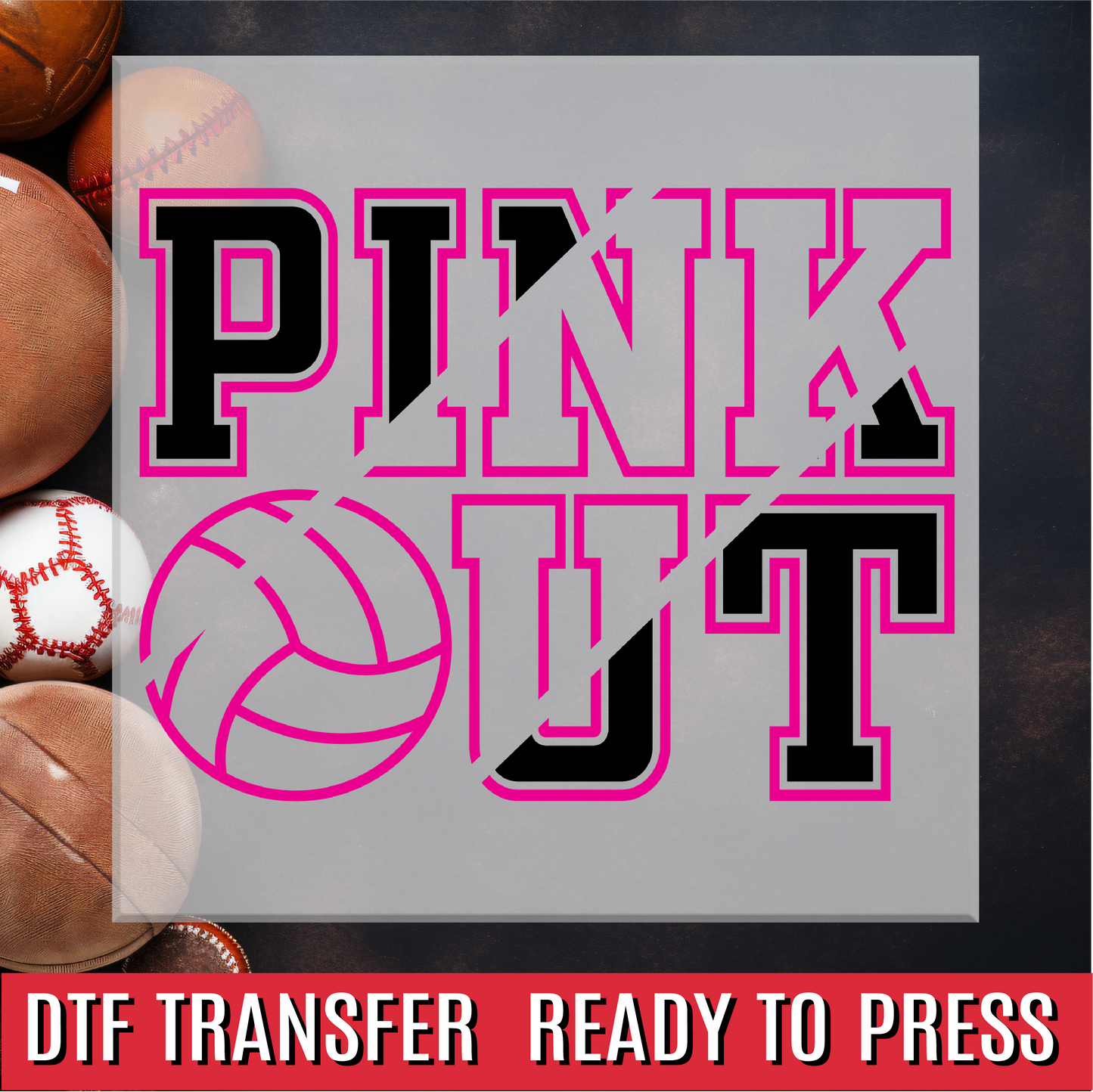 Volleyball Pink Out DTF Transfer