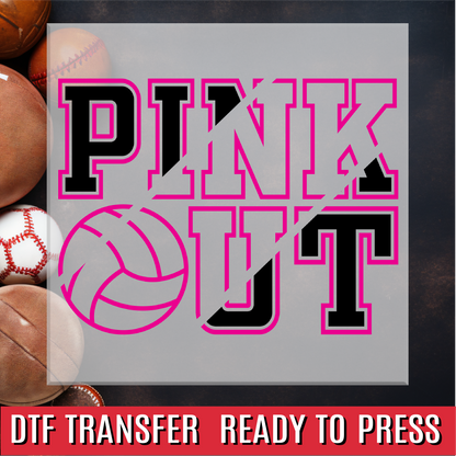 Volleyball Pink Out DTF Transfer
