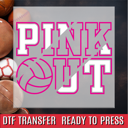 Volleyball Pink Out DTF Transfer