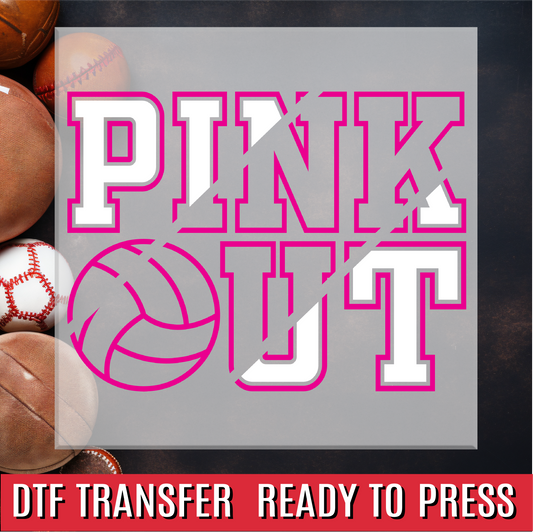 Volleyball Pink Out DTF Transfer