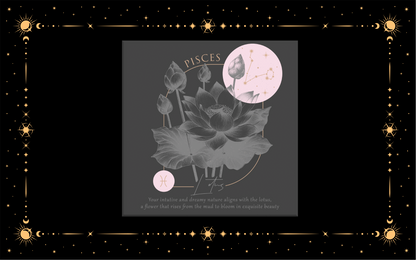 Pisces Zodiac Flowers DTF Transfer
