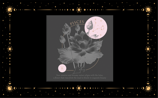 Pisces Zodiac Flowers DTF Transfer