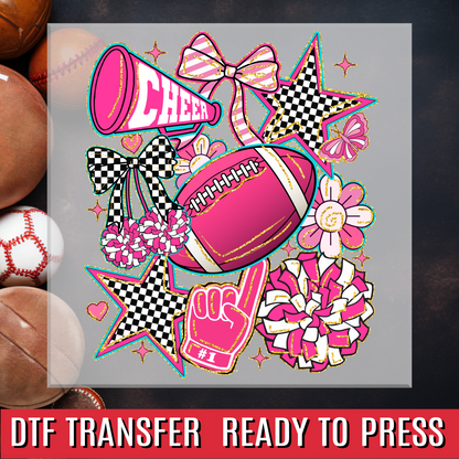 Cheer Coquette Retro Collage DTF Transfer