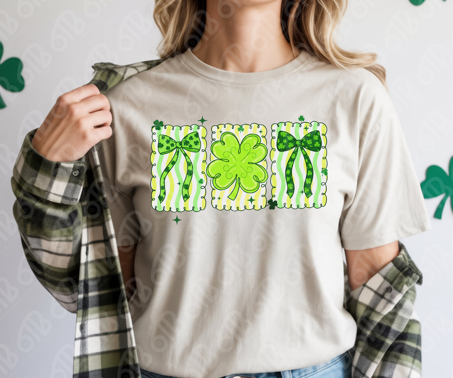 Preppy Shamrock Bows DTF Transfer