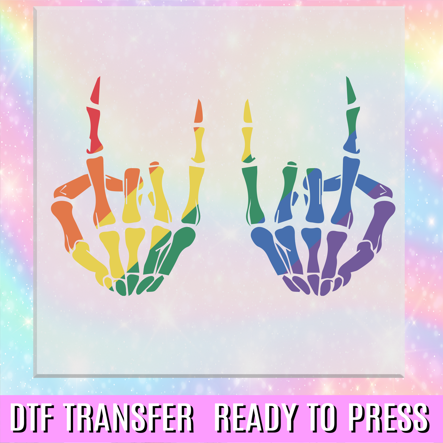 Pride Rocker Skeleton Hands DTF Transfer