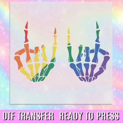 Pride Rocker Skeleton Hands DTF Transfer