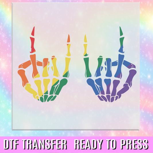 Pride Rocker Skeleton Hands DTF Transfer