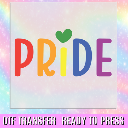 Pride Rainbow Text DTF Transfer