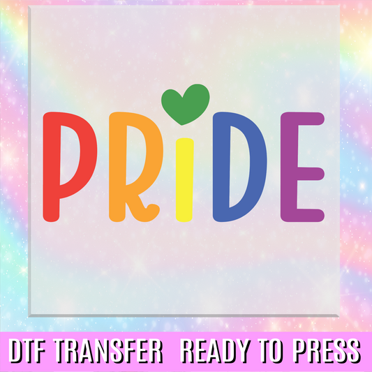 Pride Rainbow Text DTF Transfer